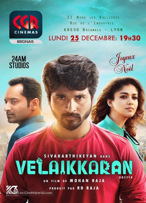 Velaikkaran - French Movie Poster