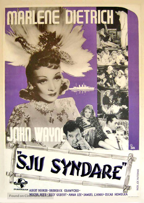 Seven Sinners - Swedish Movie Poster
