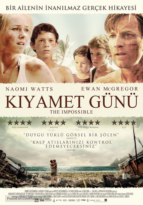 Lo imposible - Turkish Movie Poster