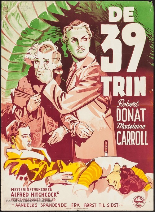 The 39 Steps - Danish Movie Poster