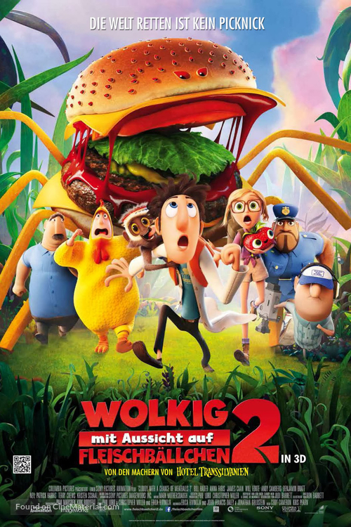 Cloudy with a Chance of Meatballs 2 - German Movie Poster