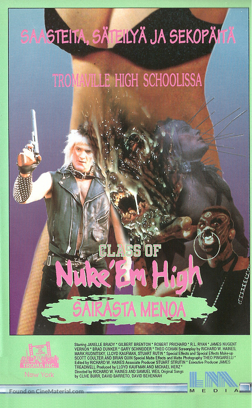 Class of Nuke &#039;Em High - Finnish VHS movie cover