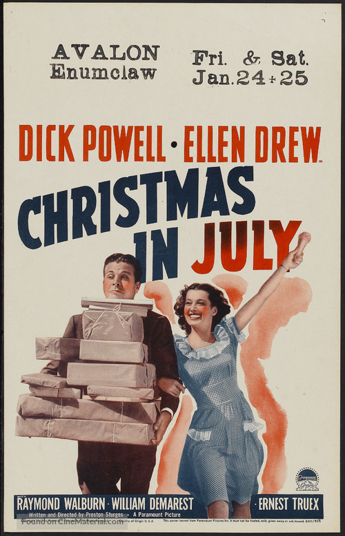 Christmas in July - Movie Poster
