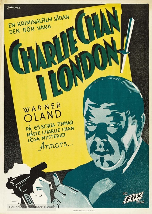 Charlie Chan in London - Swedish Movie Poster