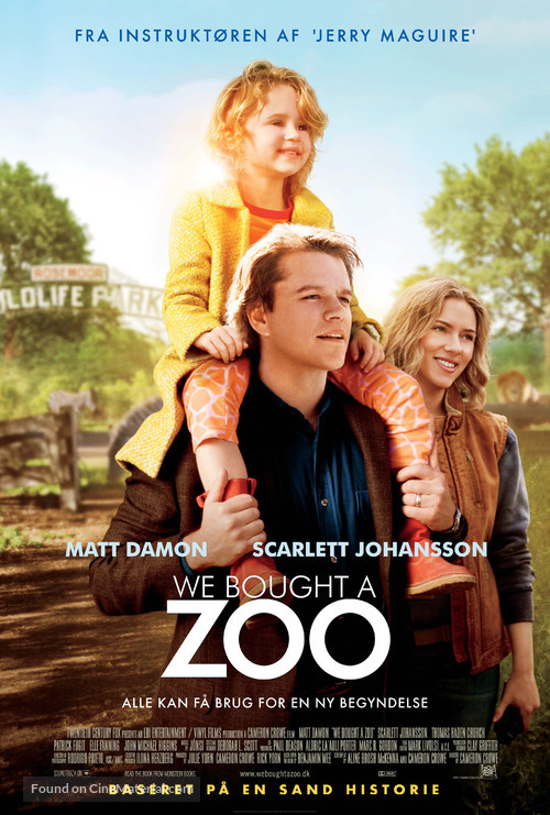 We Bought a Zoo - Danish Movie Poster