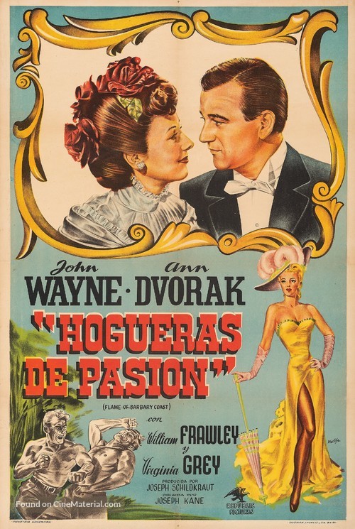 Flame of Barbary Coast - Argentinian Movie Poster