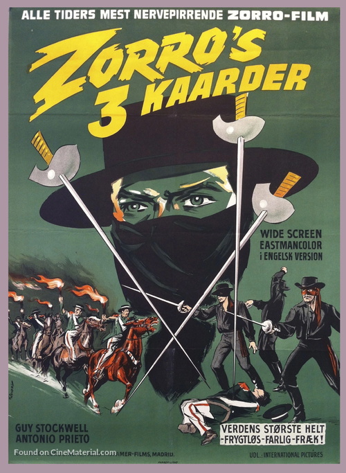 Le tre spade di Zorro - Danish Movie Poster
