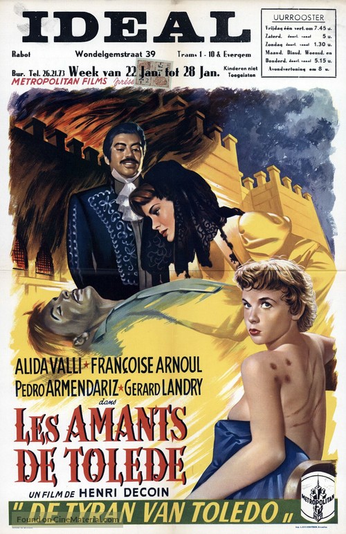 Les amants de Tol&egrave;de - Belgian Movie Poster