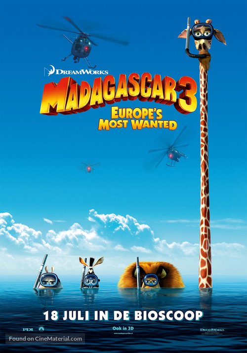 Madagascar 3: Europe&#039;s Most Wanted - Dutch Movie Poster