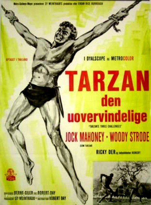 Tarzan&#039;s Three Challenges - Danish Movie Poster
