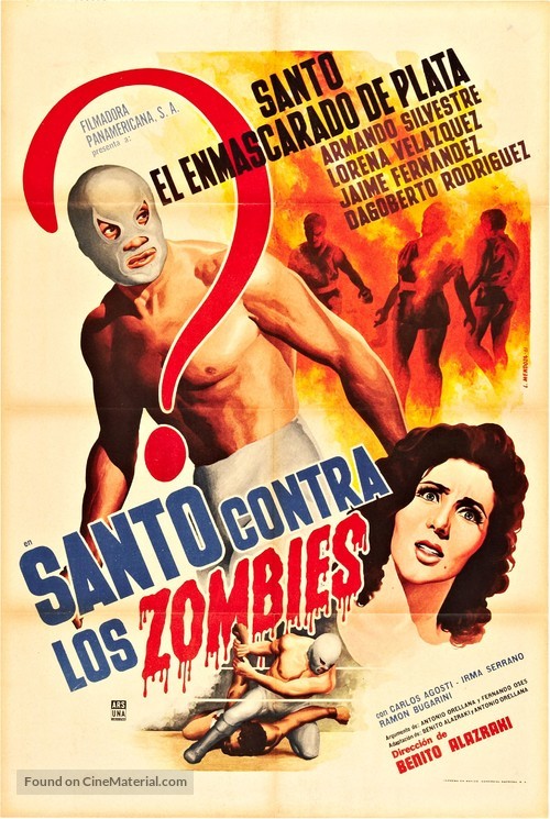 Santo contra los zombies - Spanish Movie Poster