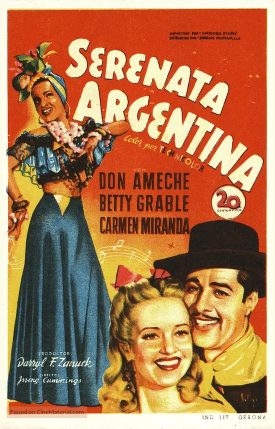 Down Argentine Way - Spanish Movie Poster