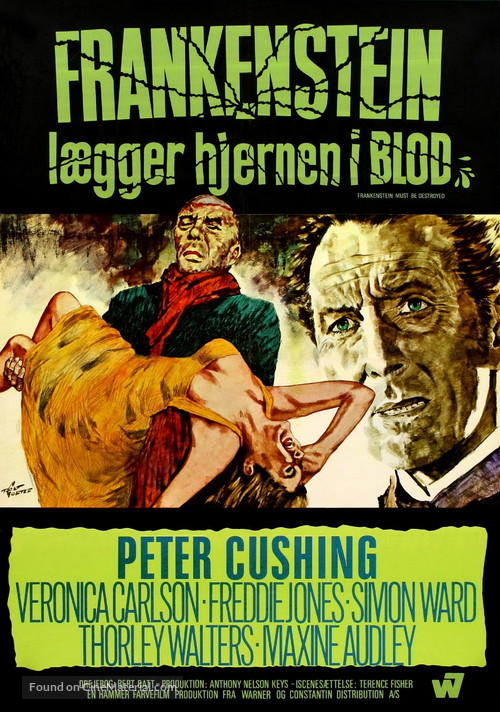 Frankenstein Must Be Destroyed - Danish Movie Poster