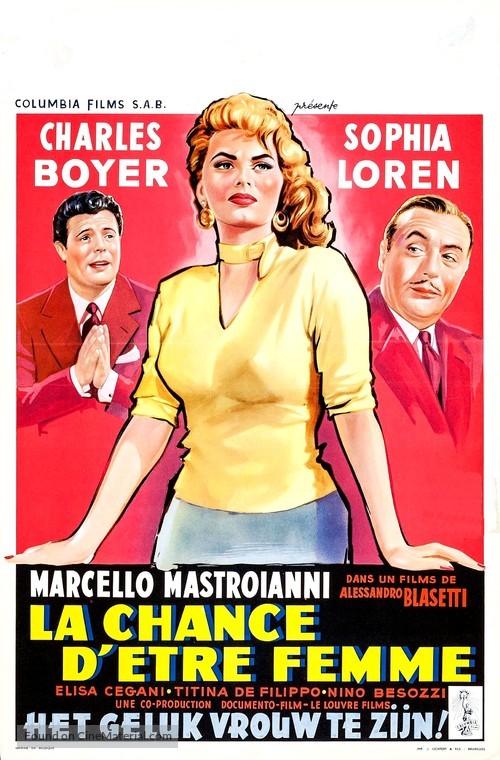 Fortuna di essere donna, La - Belgian Movie Poster