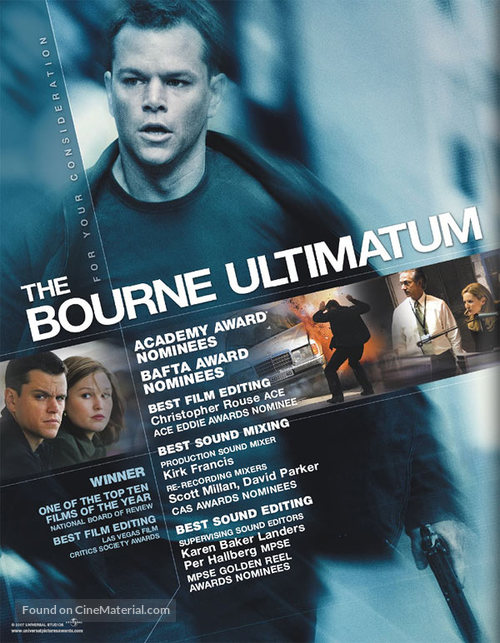The Bourne Ultimatum - For your consideration movie poster