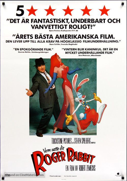 Who Framed Roger Rabbit - Swedish Movie Poster