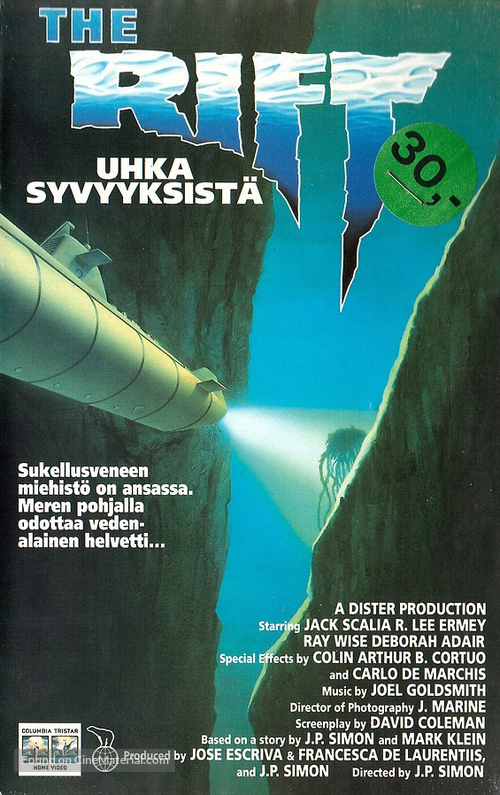 The Rift - Finnish VHS movie cover