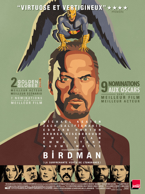 Birdman or (The Unexpected Virtue of Ignorance) - French Movie Poster