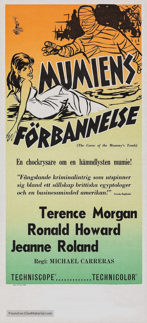 The Curse of the Mummy&#039;s Tomb - Swedish Movie Poster