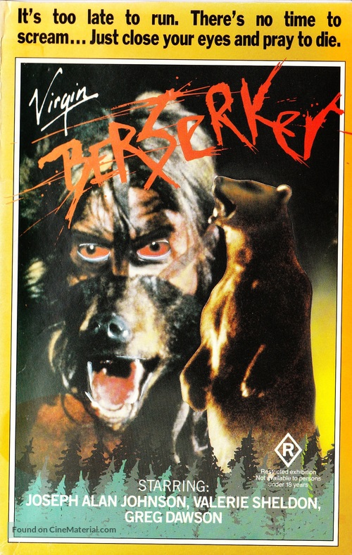 Berserker - Australian VHS movie cover