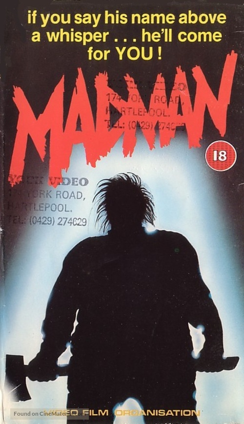 Madman - British VHS movie cover