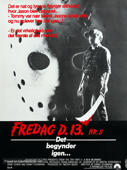 Friday the 13th: A New Beginning - Danish Movie Poster