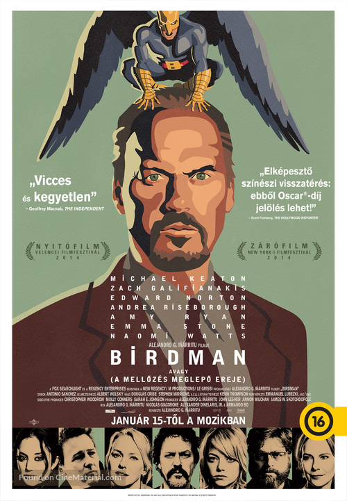 Birdman or (The Unexpected Virtue of Ignorance) - Hungarian Movie Poster
