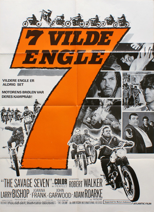 The Savage Seven - Danish Movie Poster