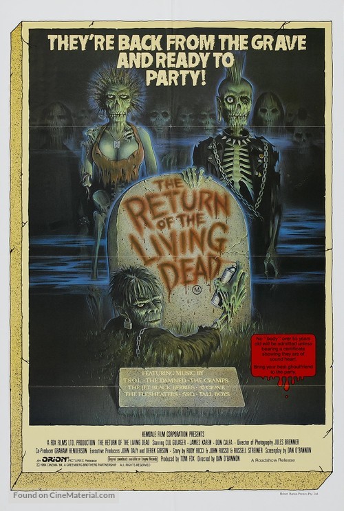 The Return of the Living Dead - Australian Movie Poster