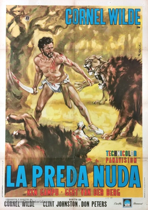 The Naked Prey - Italian Movie Poster