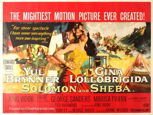 Solomon and Sheba - British Movie Poster