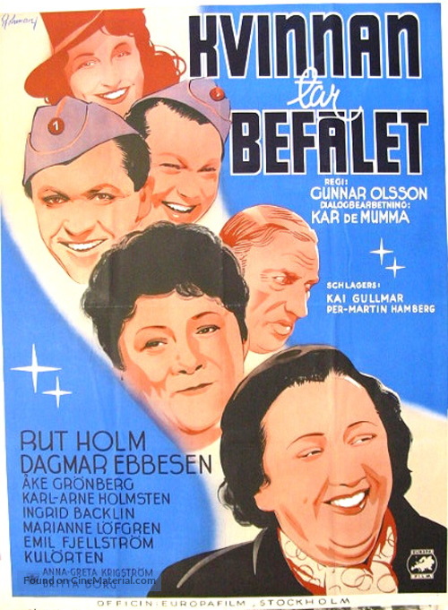 Kvinnan tar bef&auml;let - Swedish Movie Poster