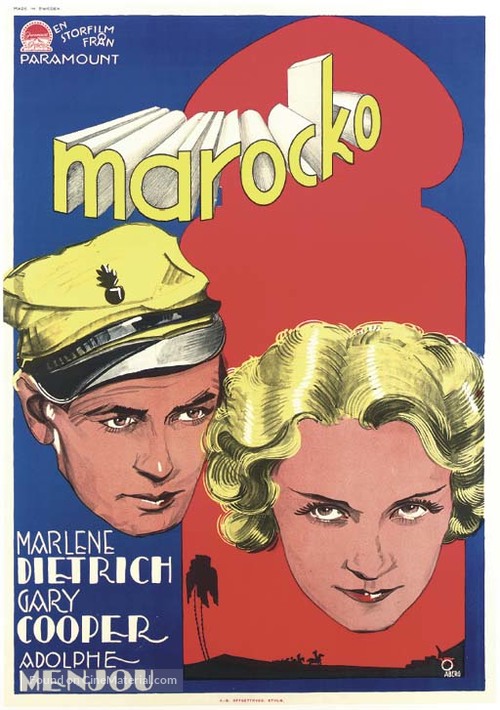 Morocco - Swedish Movie Poster