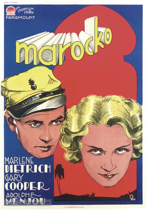 Morocco - Swedish Movie Poster