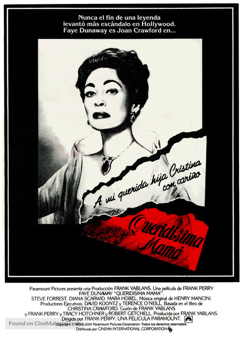 Mommie Dearest - Spanish Movie Poster