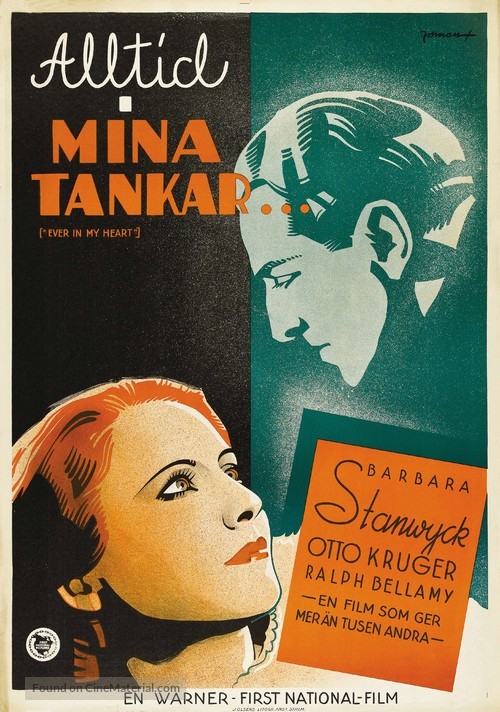 Ever in My Heart - Swedish Movie Poster