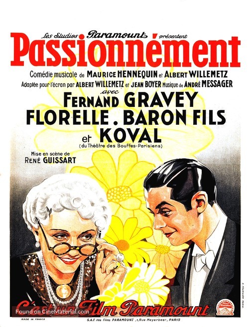 Passionn&eacute;ment - French Movie Poster