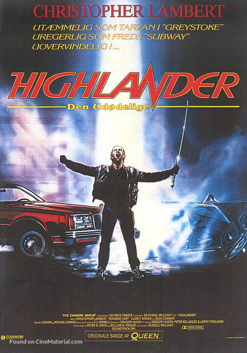 Highlander - Danish Movie Poster