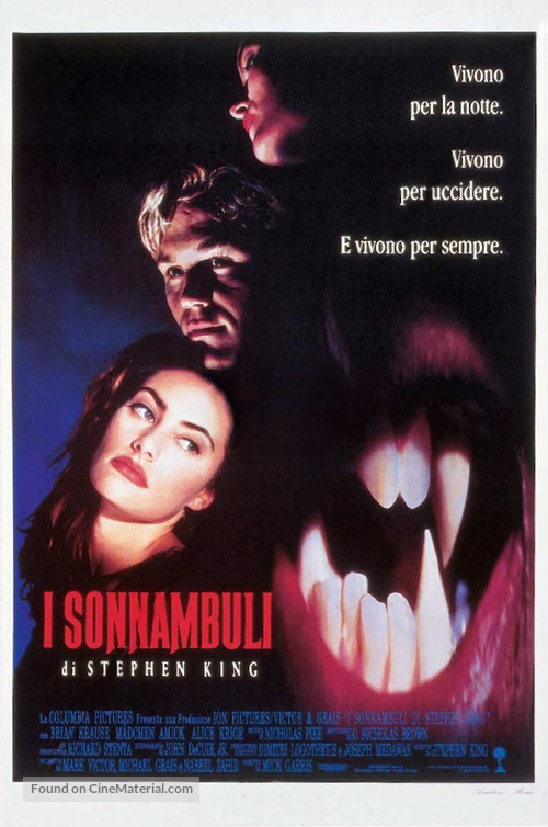 Sleepwalkers - Italian Theatrical movie poster