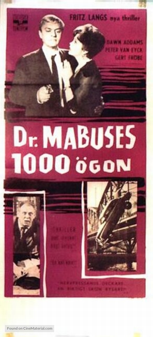 Die 1000 Augen des Dr. Mabuse - Swedish Movie Poster