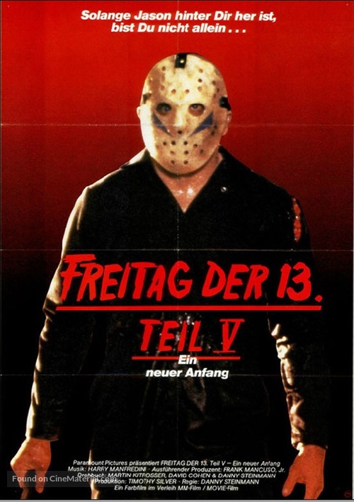 Friday the 13th: A New Beginning - German Movie Poster