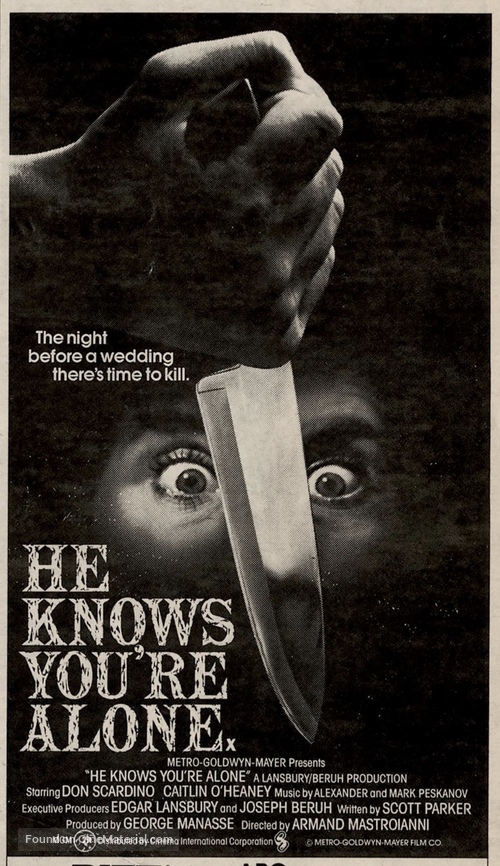 He Knows You&#039;re Alone - British Movie Poster