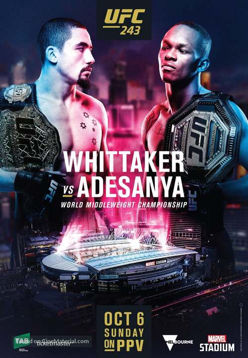 UFC 243: Whittaker vs. Adesanya - Movie Poster