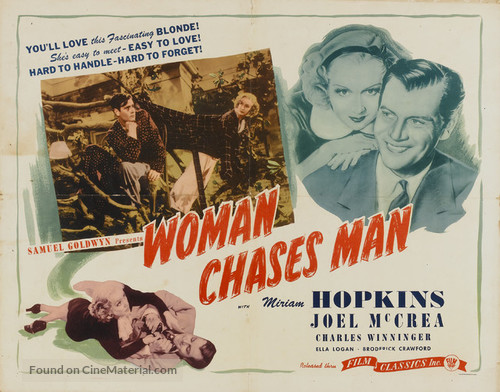 Woman Chases Man - Re-release movie poster
