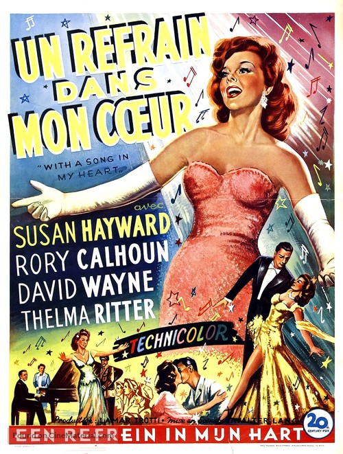 With a Song in My Heart - Belgian Movie Poster