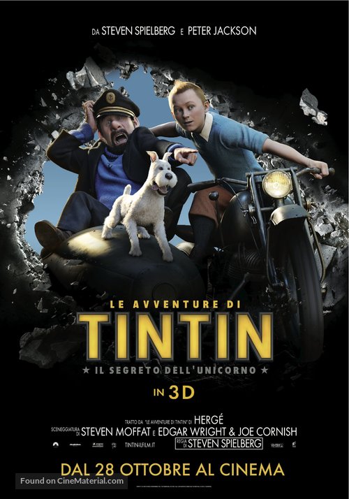 The Adventures of Tintin: The Secret of the Unicorn - Italian Movie Poster