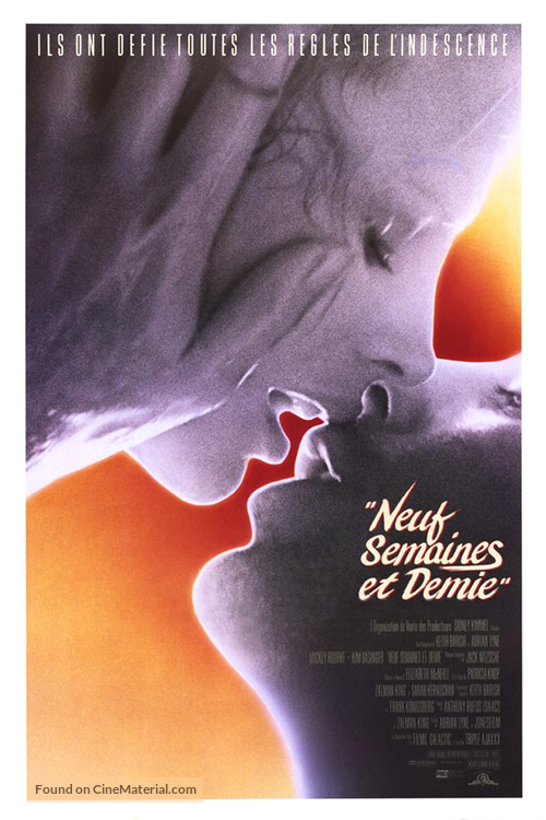 Nine 1/2 Weeks - French Theatrical movie poster