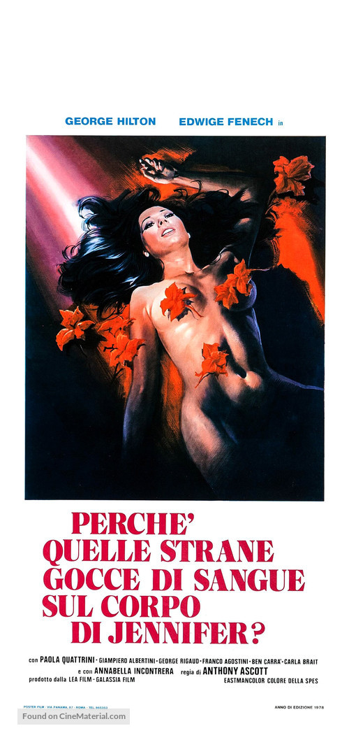 Perch&egrave; quelle strane gocce di sangue sul corpo di Jennifer? - Italian Movie Poster