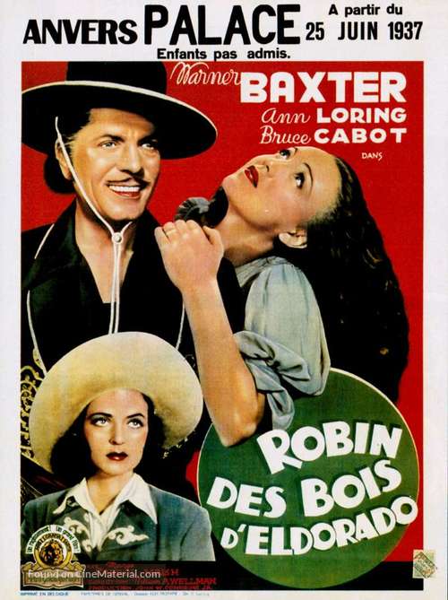 The Robin Hood of El Dorado - Belgian Movie Poster