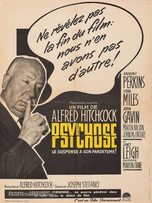 Psycho - French Movie Poster